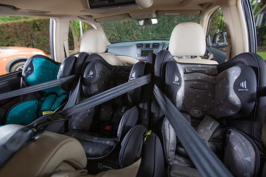 Three Infa Secure Quattro seats fitted across one row